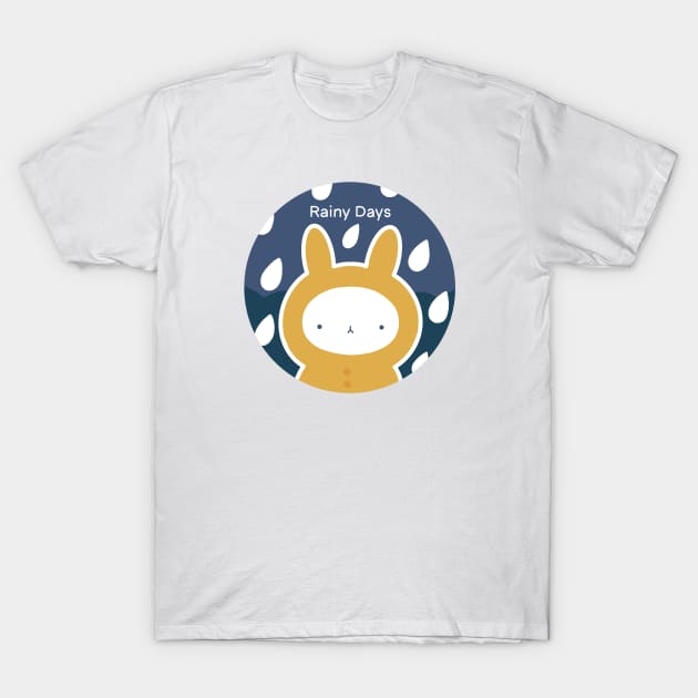 Kawaii „Rabbit in the Rain“ Design | Cute Bunny Illustration | By Atelier Serakara T-Shirt by Atelier Serakara